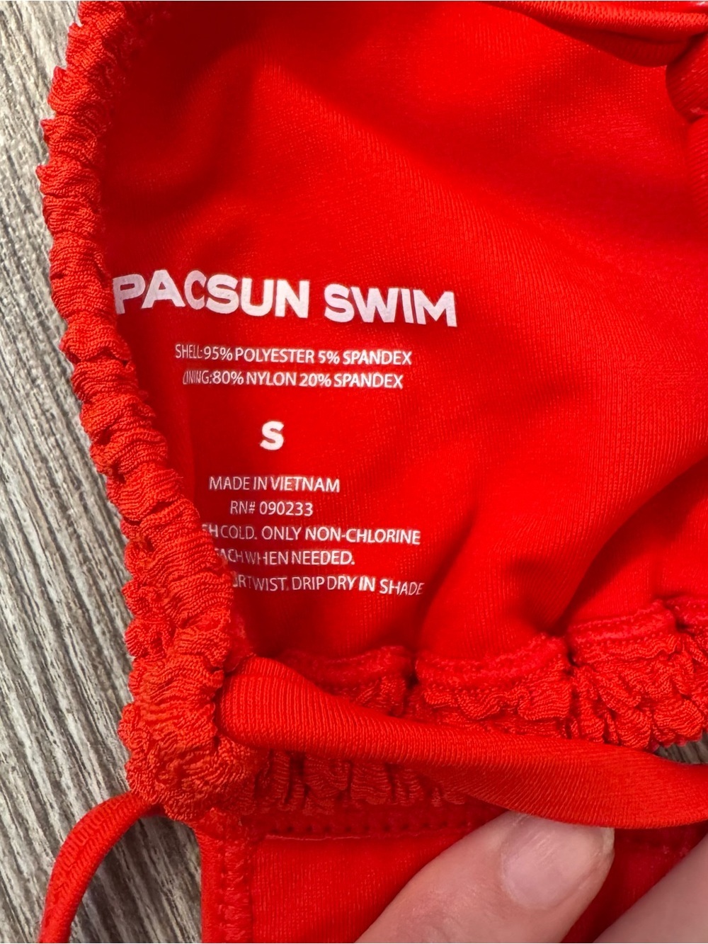 PacSun Red Textured Triangle Bikini Set - Picture 3 of 4
